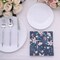 20 Navy Blue 13x13 in Cocktail Paper NAPKINS Water Lily Design Party Events